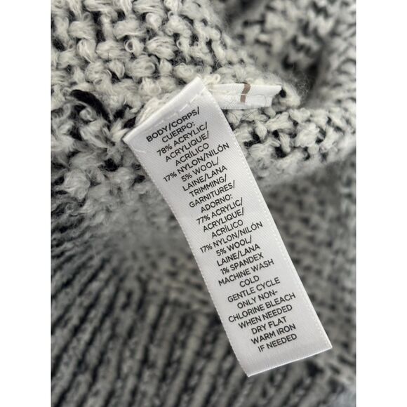 Lou & Grey Open Front Cardigan Large Gray Marled Cozy Knit Draped Sweater - Picture 4 of 6